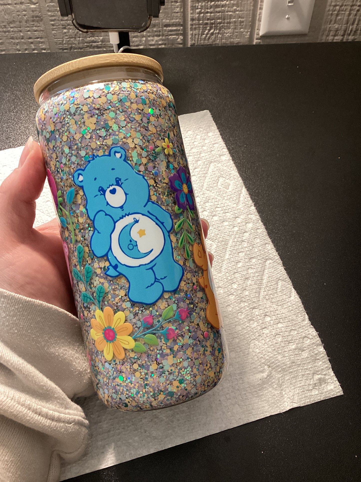 16oz Care Bears Pastel Snow Globe Cup