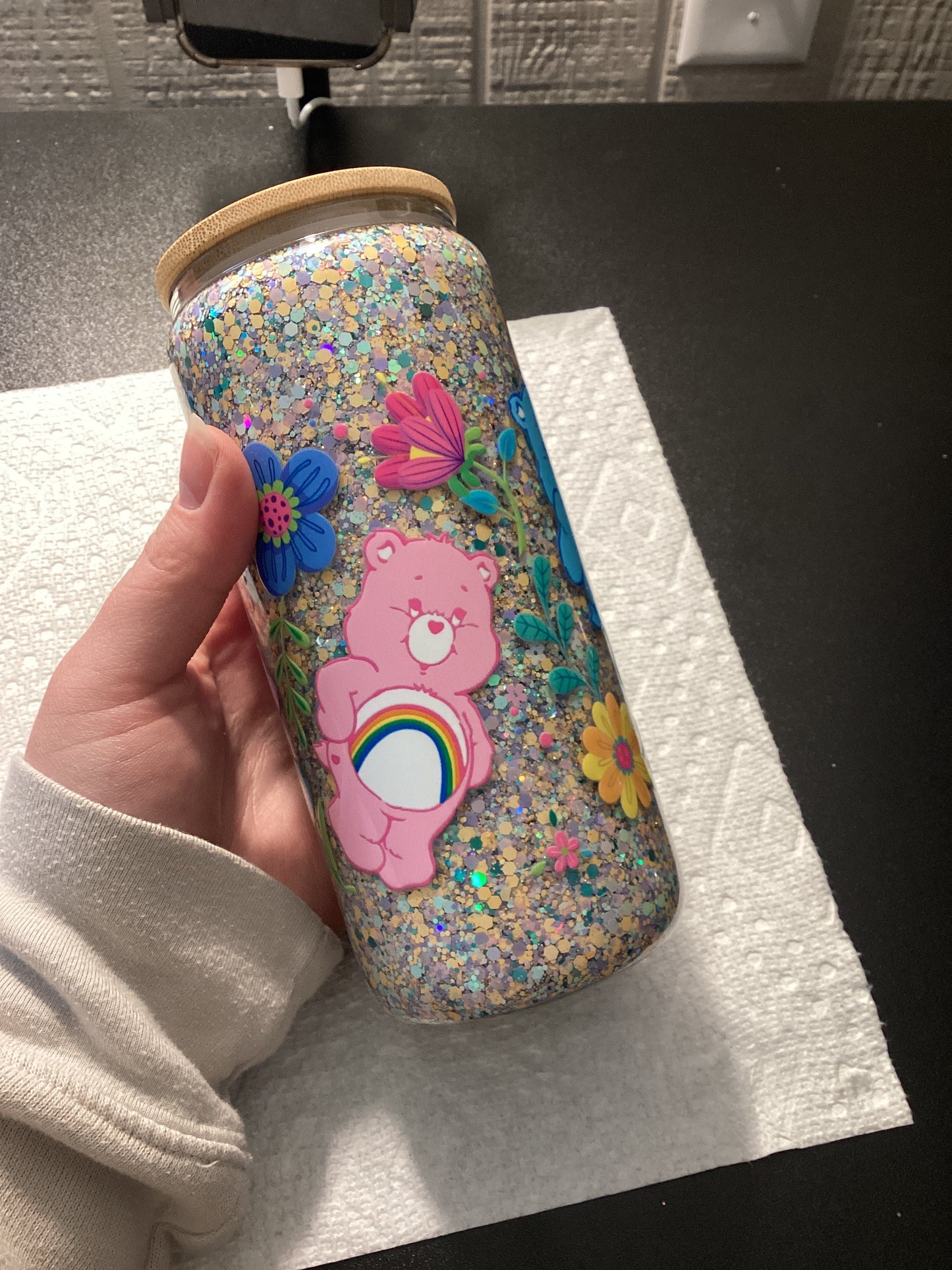 16oz Care Bears Pastel Snow Globe Cup
