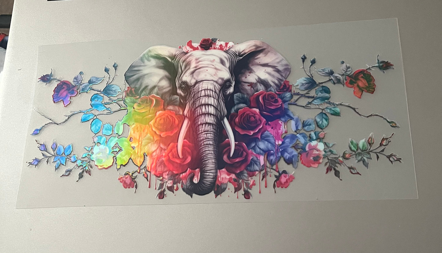 Holographic Floral Elephant