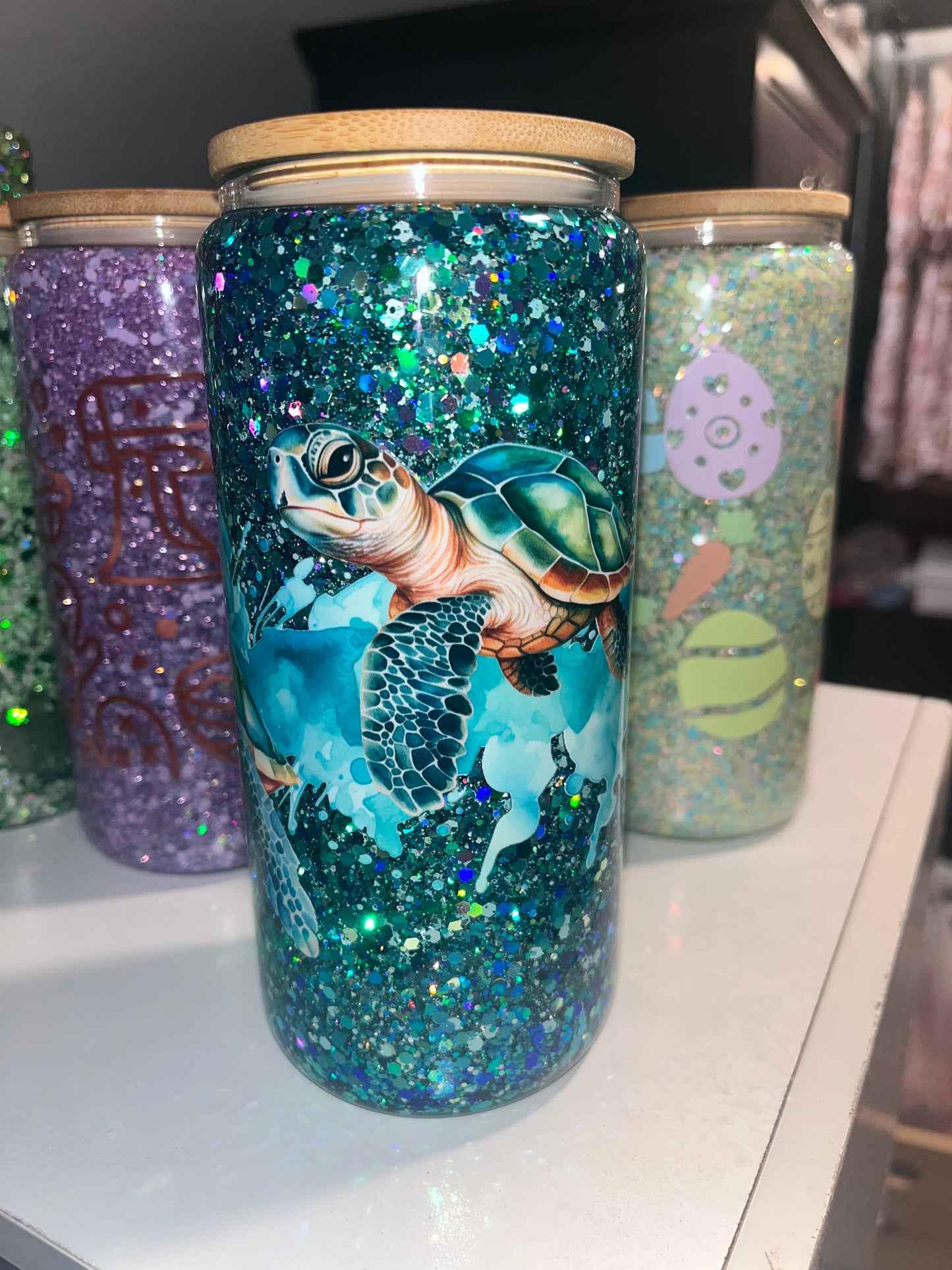 16oz Turtle Snow Globe Cup