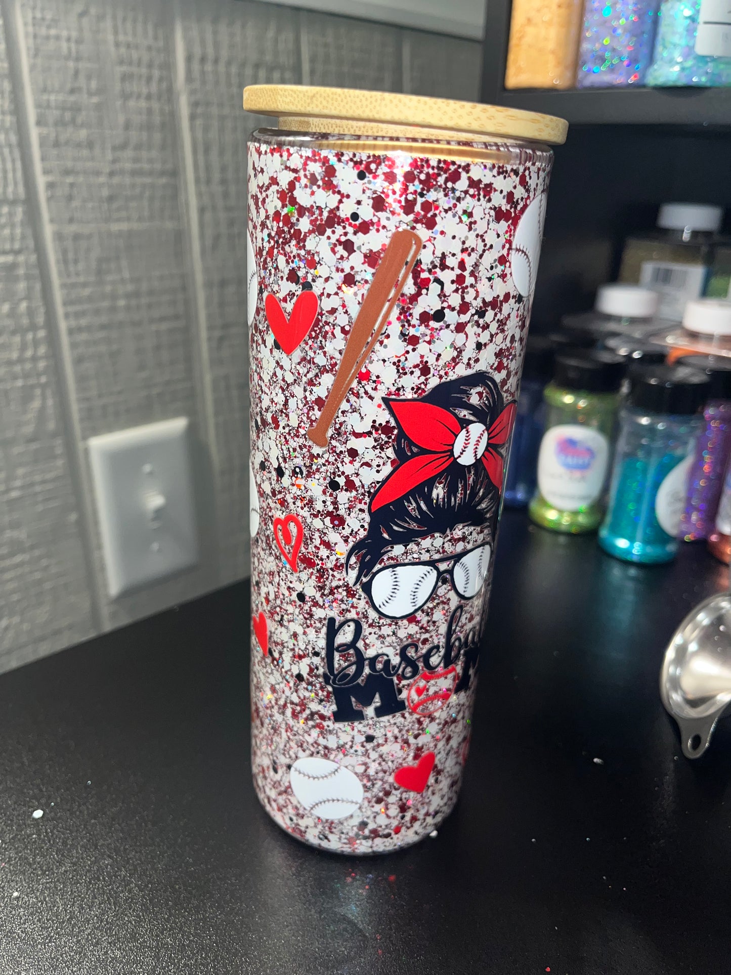 20oz Baseball Mama Snow Globe Cup