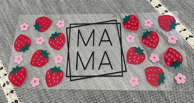 Strawberry Flower Mama Decal