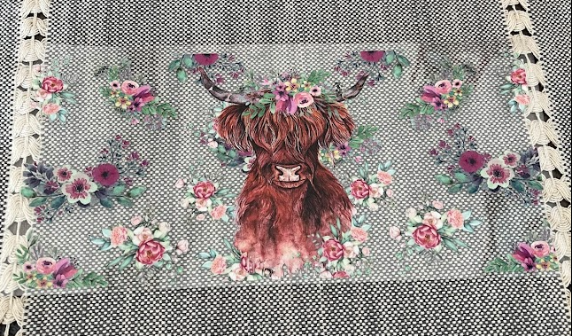 Flower Hyland Cow Decal