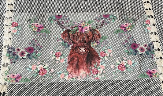 Flower Hyland Cow Decal