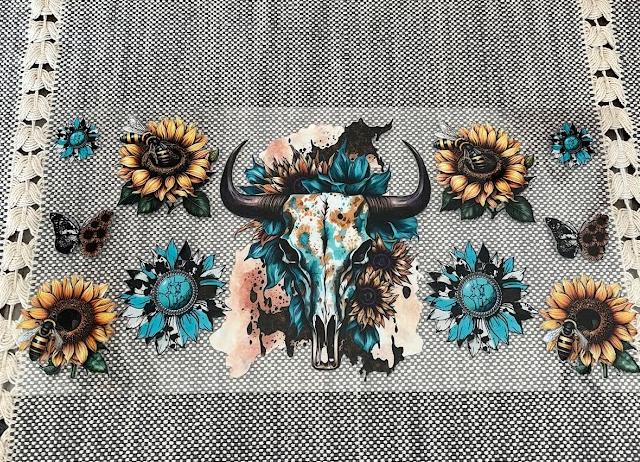 Turquoise & Sunflower Decal