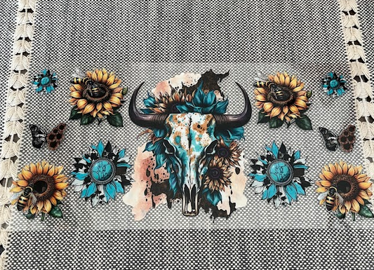 Turquoise & Sunflower Decal
