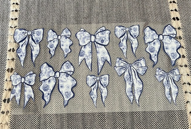Blue & White Bows