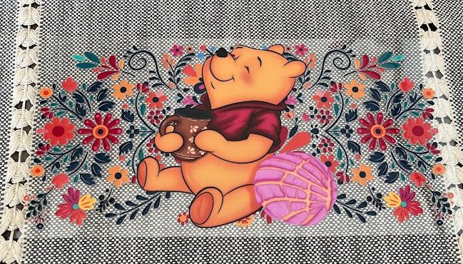 Pooh with Flowers Decal