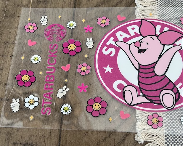 Piglet Flower Decal