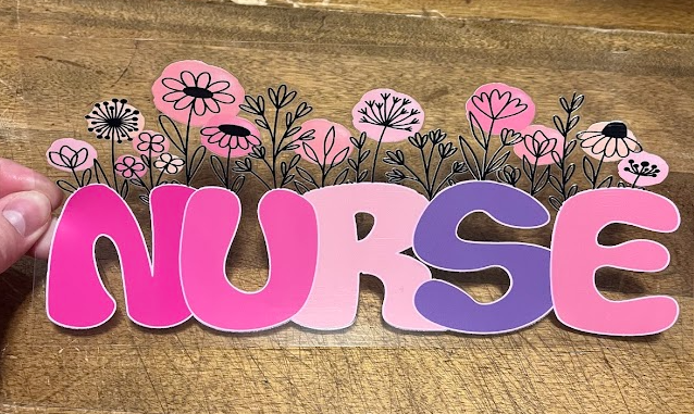 Nurse Pink Purple Decal