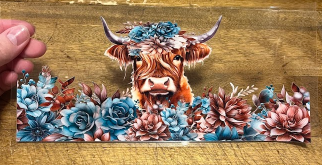 Floral Highland Cow Decal