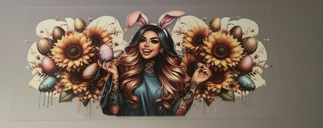 Girl Floral Easter Decal