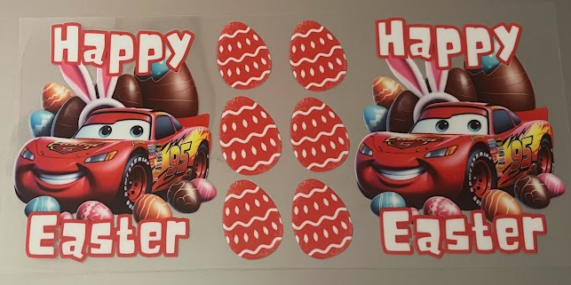 Happy Easter Cars Decal