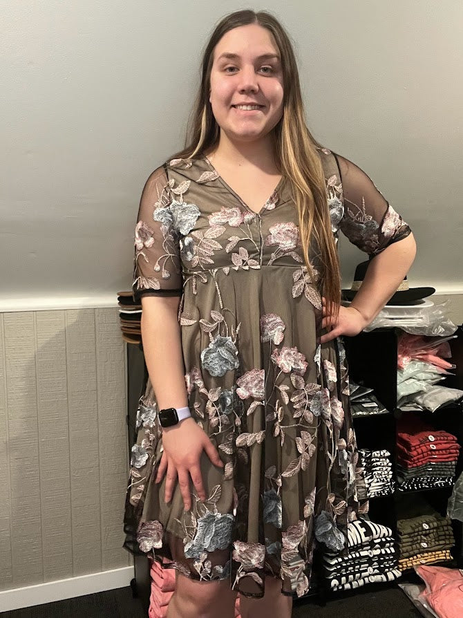 Floral Mesh Dress