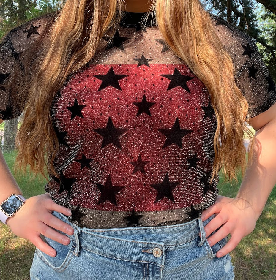 Mesh Stars Short Sleeve Shirt