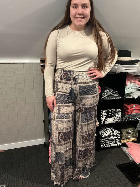 Aztec Palazzo Wide Pants