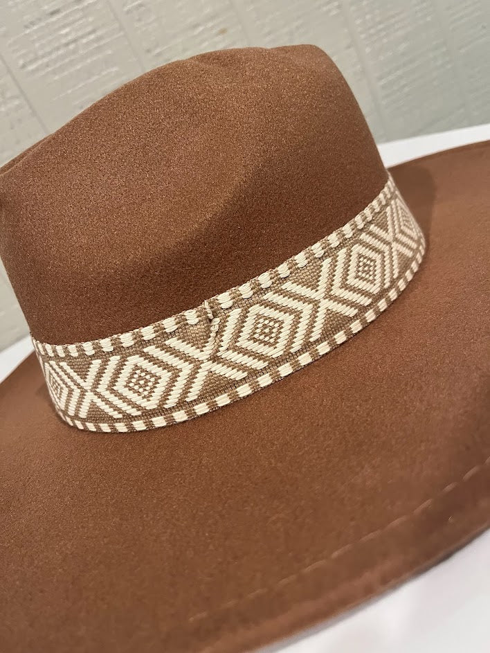 Aztec Embroidery Flat Hat