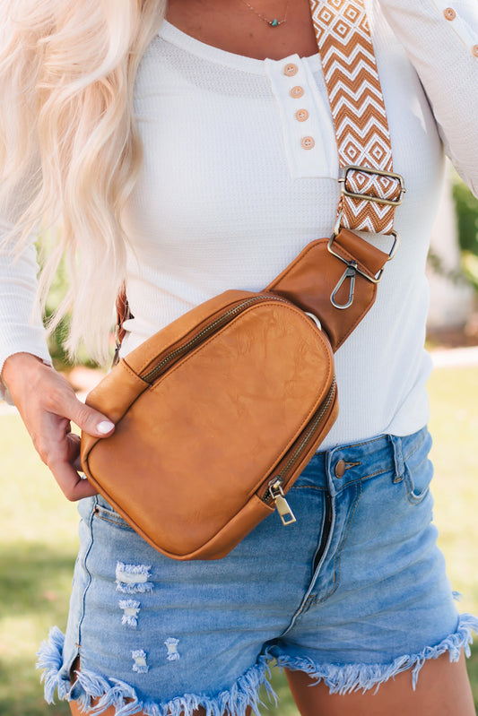 Faux Leather Crossbody Bag