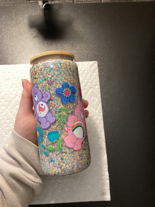 16oz Care Bears Pastel Snow Globe Cup