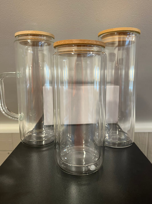 16oz Snow Globe Glass Cup