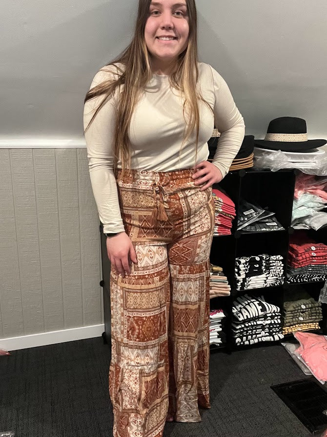 Aztec Palazzo Wide Pants