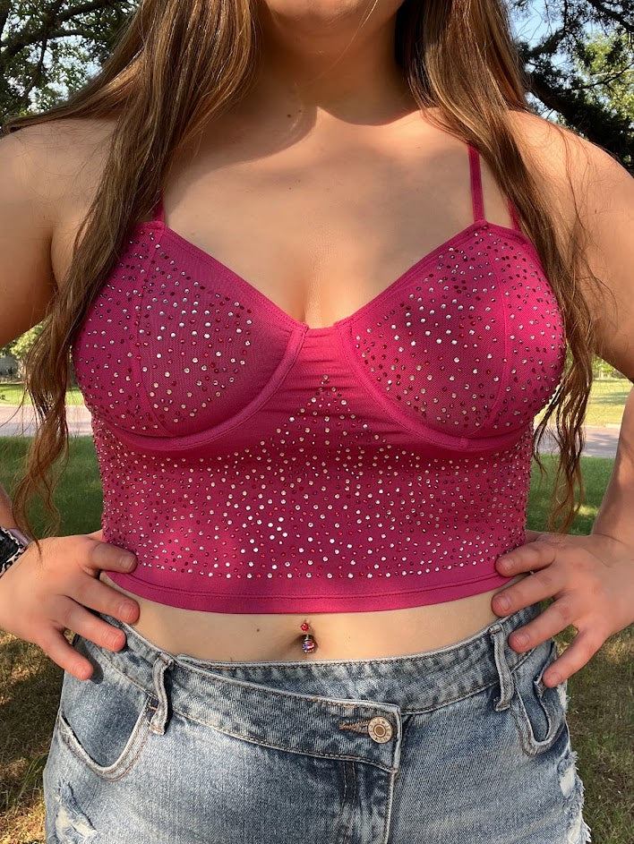 Rhinestone Crop Top