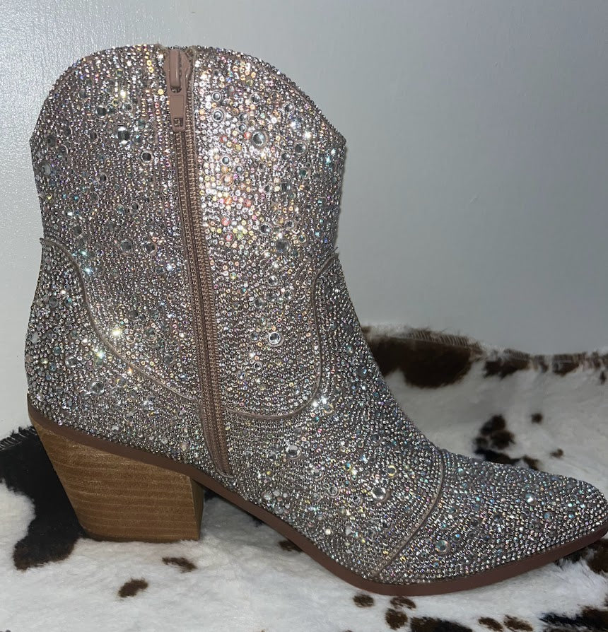 Rhinestone Short Boots