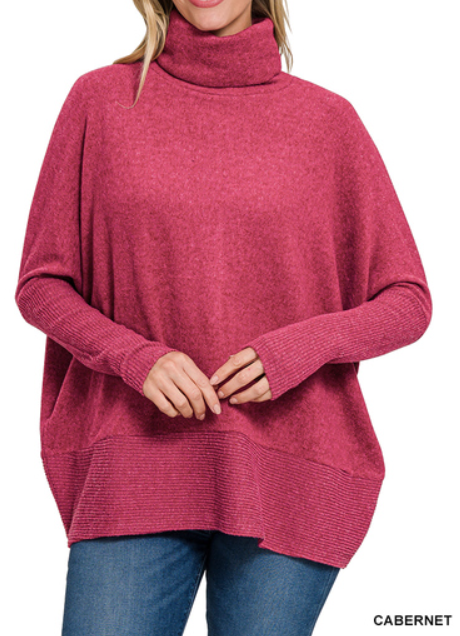 Brushed Melange Turtleneck Sweater