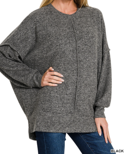 Brushed Melange Oversized Sweater