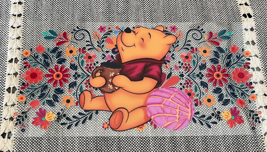 Pooh with Flowers Decal