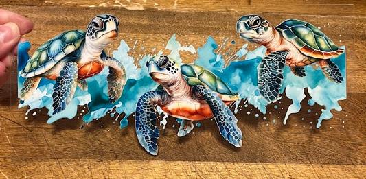 3 Turtle Decal