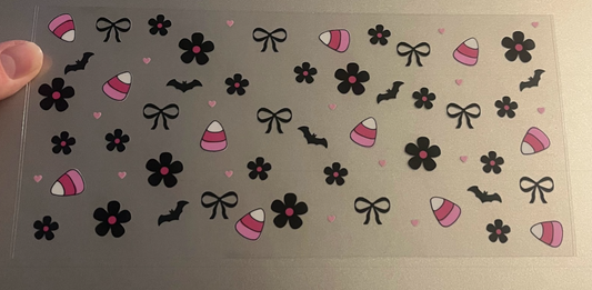 Pink Candy Corn Bats Decal