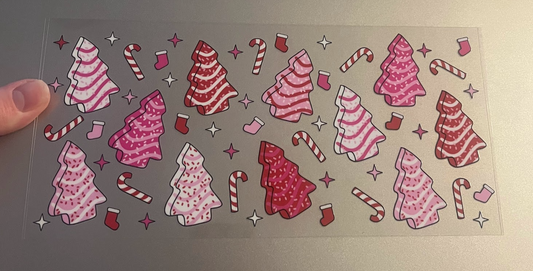 Pink Christmas Tree Decal