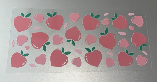 Peach Hearts Decal