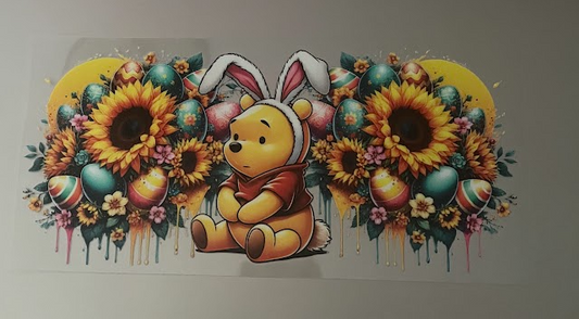 Floral Pooh Easter Decal