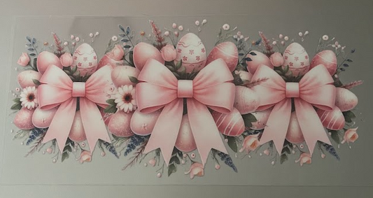 Pink Floral Bow Easter Decal
