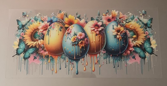 Floral Egg Butterfly Decal