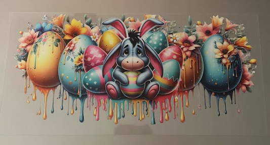 Floral Egg Eeyore Decal