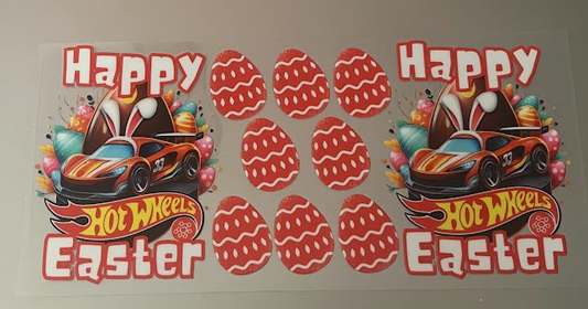 Happy Easter Hot Wheels Decal