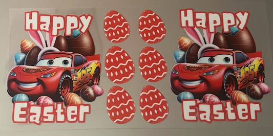 Happy Easter Cars Decal