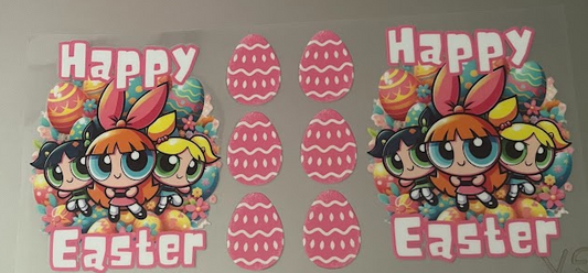 Happy Easter Powder Puff Girls Decal