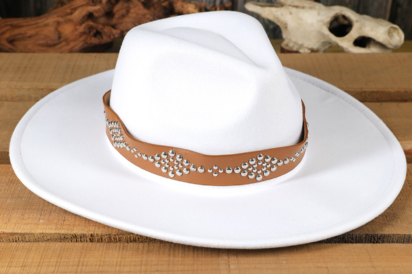 White Flat Brim Hat