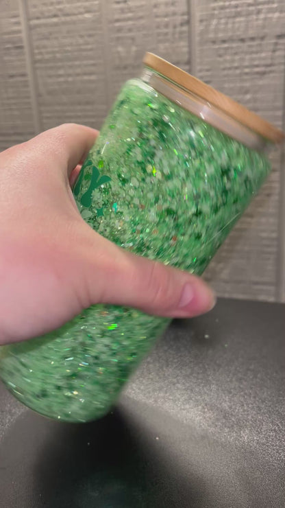 16oz Lucky Glass Snow Globe Cup